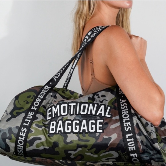 Assholes Live Forever Emotional Baggage Skull Camo Mini Duffle Bag